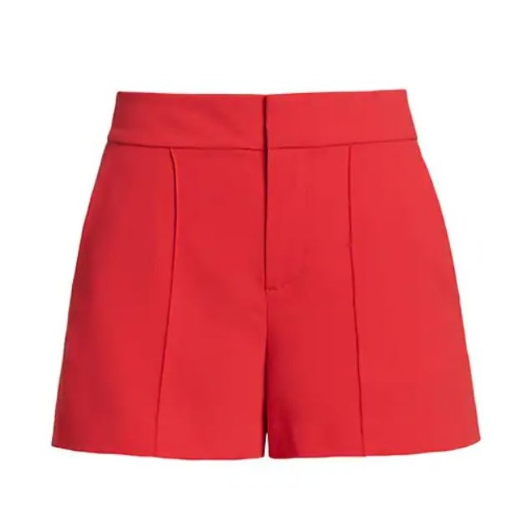 Alice and Olivia Dylan High-Waisted Pintuck Shorts- Size 8